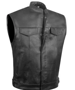 mens-black-faux-leather-biker-vest