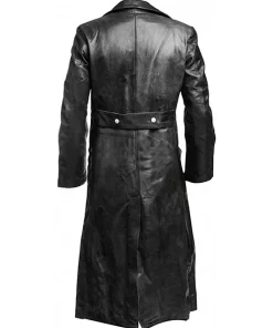 mens-double-breasted-black-faux-leather-trench-coat