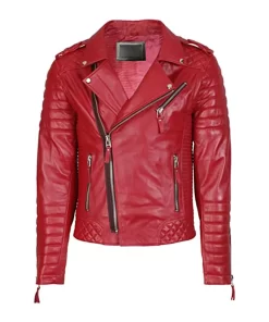 mens-red-biker-faux-leather-jacket