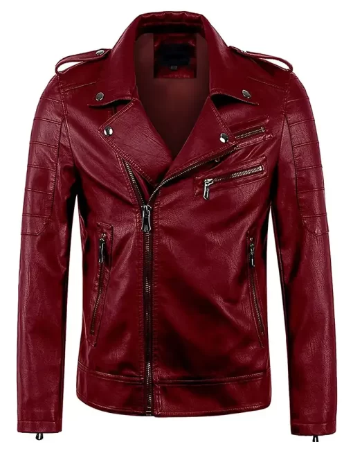 mens-asymmetric-zipper-maroon-faux-leather-jacket