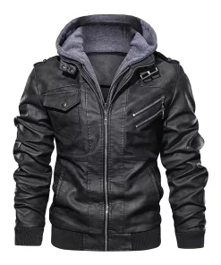 mens-black-faux-leather-jacket-with-removable-hood