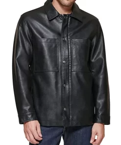 mens-black-faux-leather-oversized-shirt-jacket