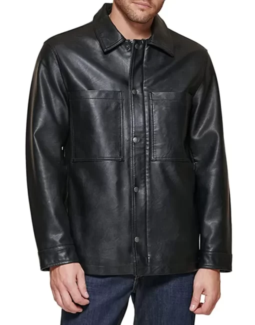 mens-black-faux-leather-oversized-shirt-jacket