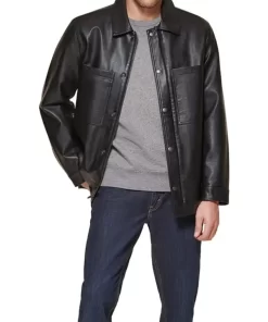 mens-black-faux-leather-oversized-shirt-jacket