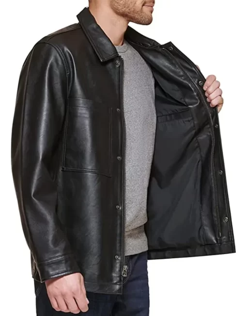 mens-black-faux-leather-oversized-shirt-jacket