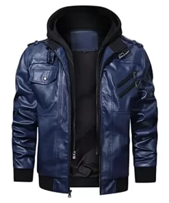 mens-blue-faux-leather-jacket-with-removable-hood