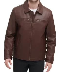 mens-brown-faux-leather-biker-jacket