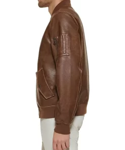 mens-brown-faux-leather-varsity-bomber-jacket