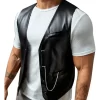 mens-button-down-black-faux-leather-vest