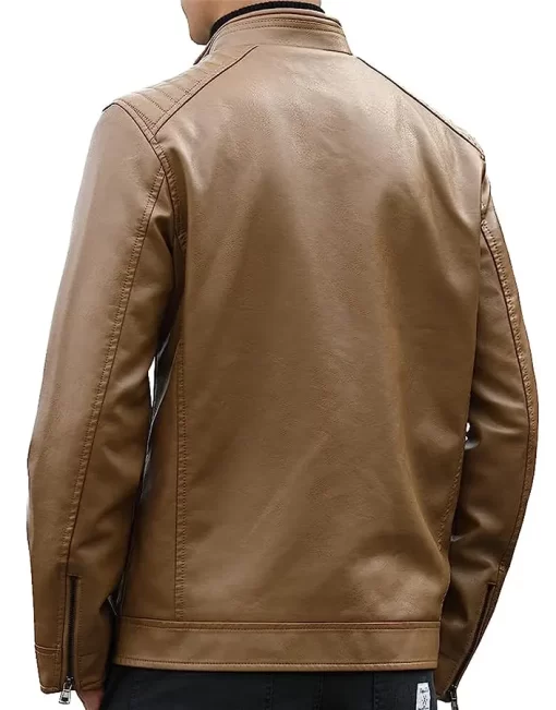 mens-casual-tan-faux-leather-jacket