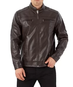 mens-coffee-brown-faux-leather-jacket