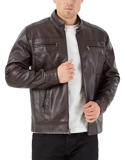 mens-coffee-brown-faux-leather-jacket