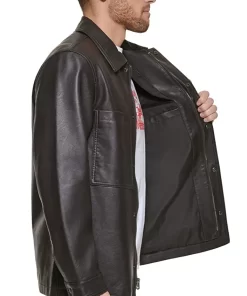 mens-dark-brown-faux-leather-oversized-shirt-jacket