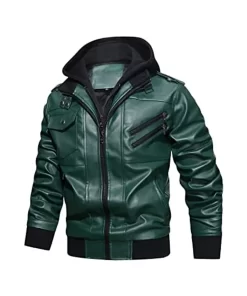 mens-green-faux-leather-jacket-with-removable-hood