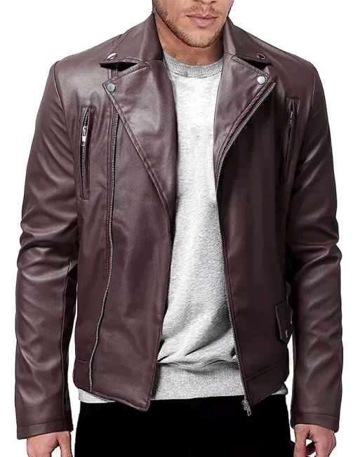 mens-long-sleeve-brown-faux-leather-jacket