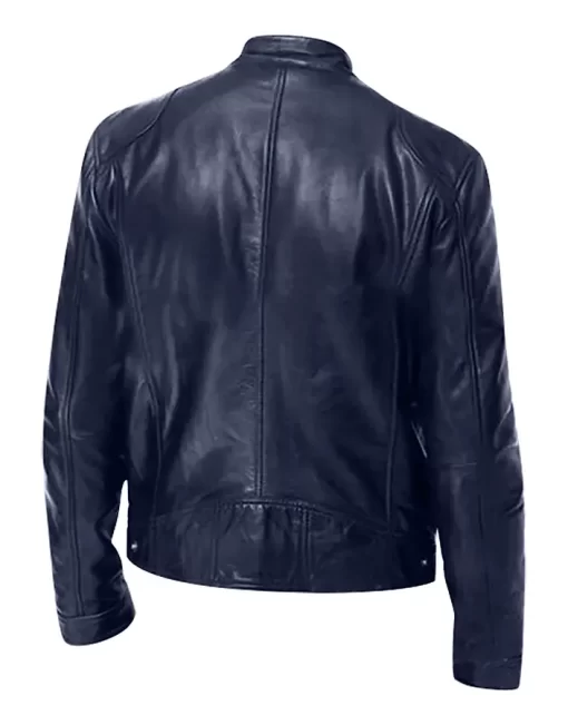 mens-long-sleeve-dark-blue-faux-leather-jacket