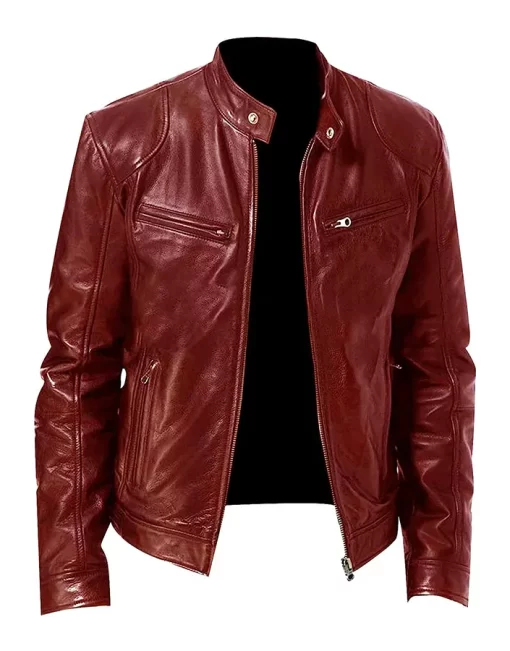 mens-long-sleeve-maroon-faux-leather-jacket