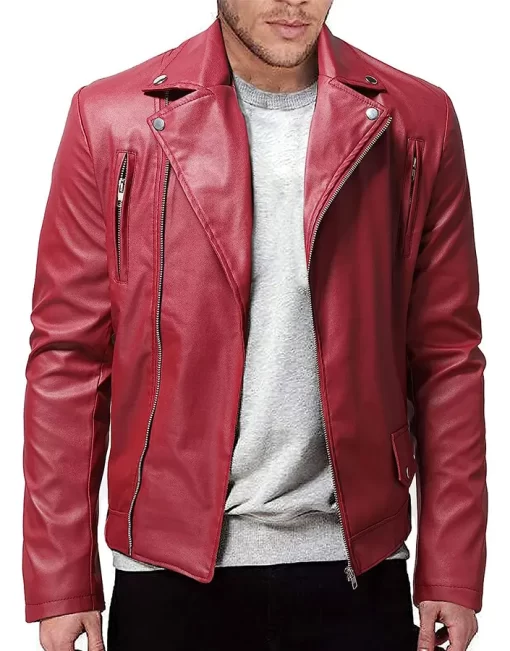 mens-long-sleeve-red-faux-leather-jacket