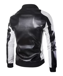 mens-slim-fit-black-faux-leather-bomber-jacket