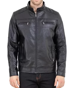 mens-slim-fit-stand-collar-black-faux-leather-jacket