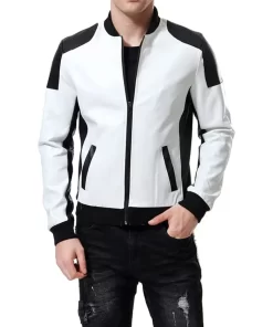 mens-slim-fit-white-faux-leather-bomber-jacket