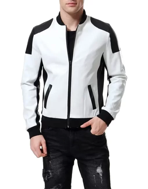 mens-slim-fit-white-faux-leather-bomber-jacket