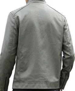 mens-stand-collar-grey-faux-leather-jacket