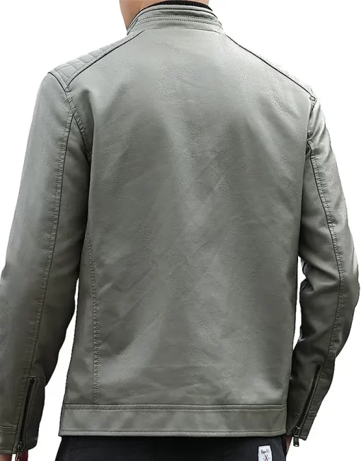 mens-stand-collar-grey-faux-leather-jacket