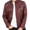 mens-stand-collar-maroon-faux-leather-jacket