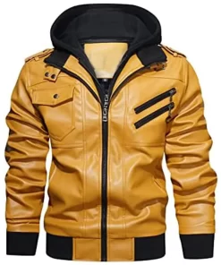 mens-yellow-faux-leather-jacket-with-removable-hood