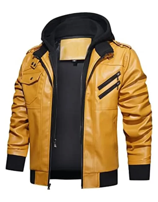 mens-yellow-faux-leather-jacket-with-removable-hood