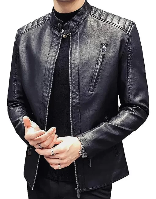 slim-fit-black-faux-leather-jacket-mens