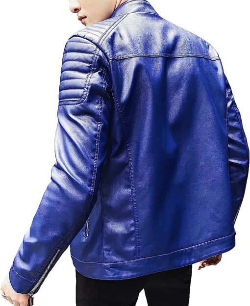 slim-fit-blue-faux-leather-jacket-mens