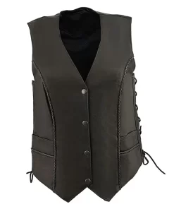 womens-black-faux-leather-biker-vest