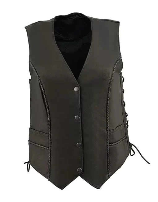 womens-black-faux-leather-biker-vest