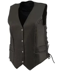 womens-black-faux-leather-biker-vest