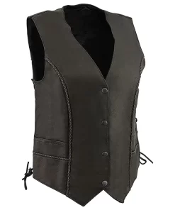 womens-black-faux-leather-biker-vest