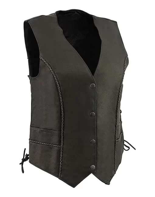 womens-black-faux-leather-biker-vest