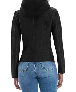 womens-black-faux-leather-hooded-jacket