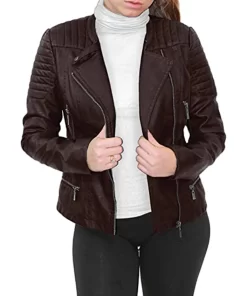 womens-brown-faux-leather-biker-jacket