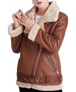 womens-brown-faux-leather-shearling-jacket