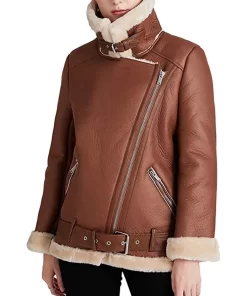 womens-brown-faux-leather-shearling-jacket