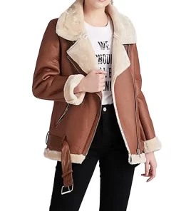 womens-brown-faux-leather-shearling-jacket