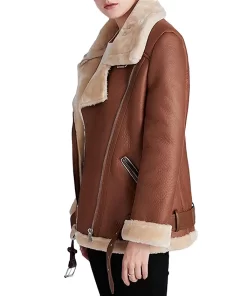 womens-brown-faux-leather-shearling-jacket