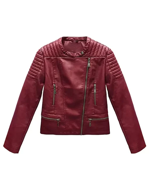 womens-burgundy-faux-leather-biker-jacket