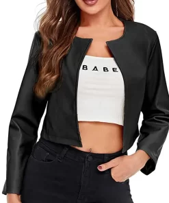 womens-casual-cropped-black-faux-leather-jacket