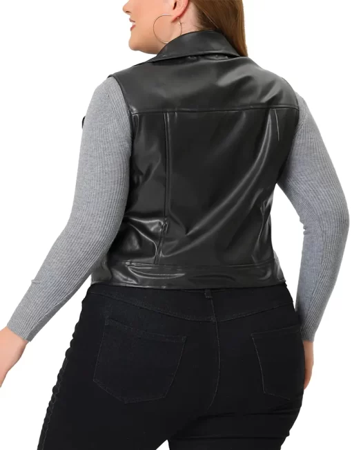 womens-classic-black-faux-leather-biker-vest