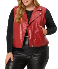 womens-classic-red-faux-leather-biker-vest