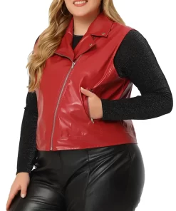 womens-classic-red-faux-leather-biker-vest