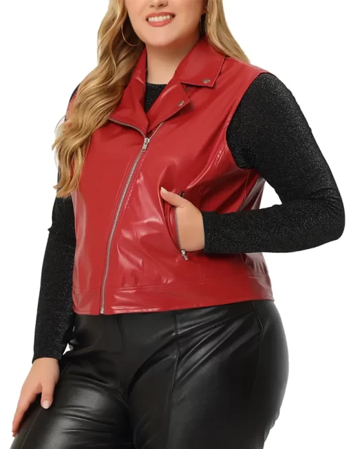 womens-classic-red-faux-leather-biker-vest